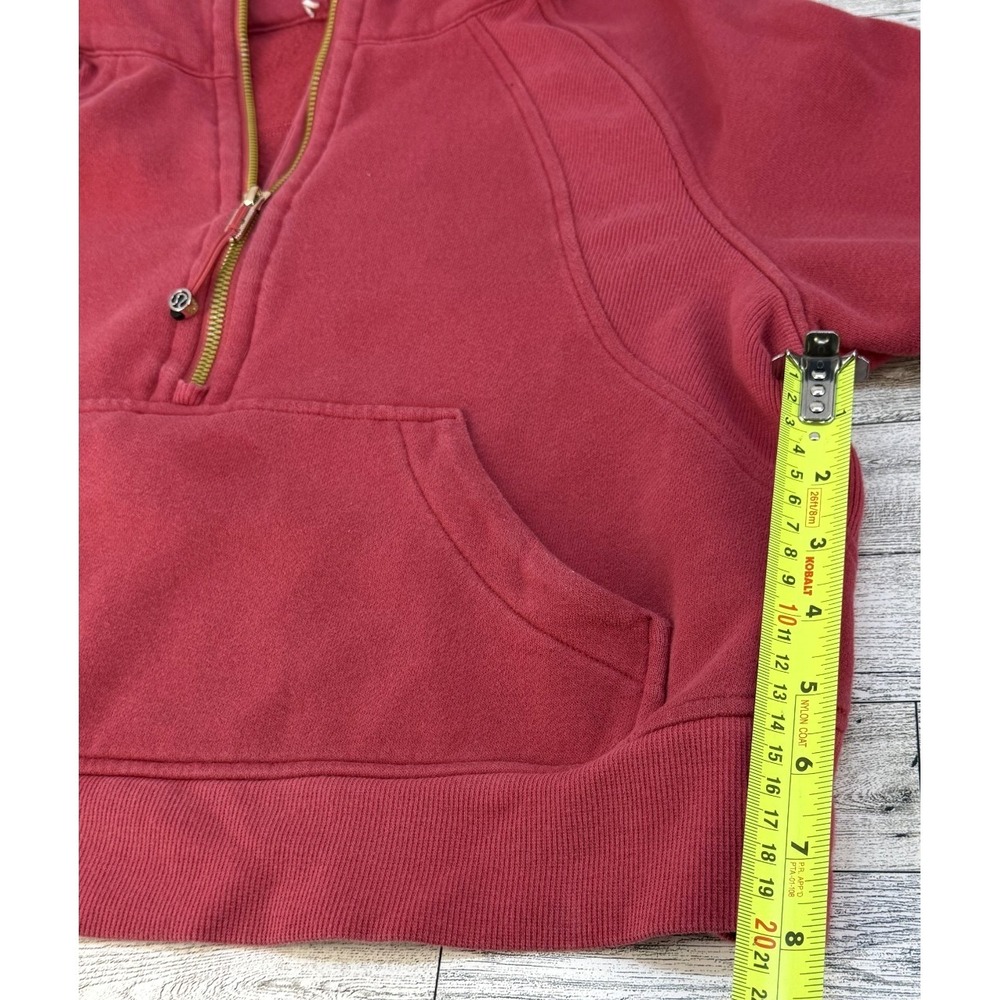 Lululemon Womens Scuba Oversized Half Zip Cropped Hoodie Magenta Smoke Gold XS/S - Picture 7 of 9